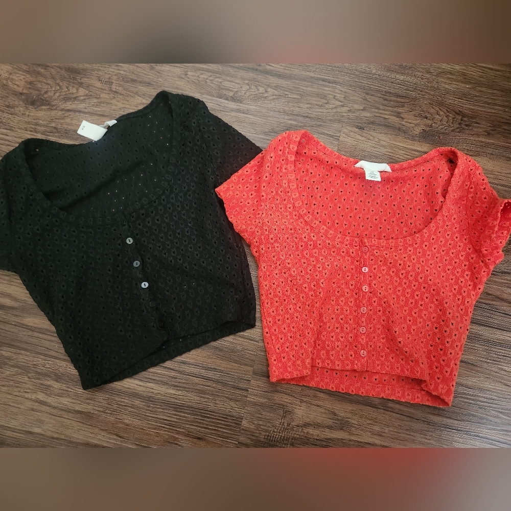 Women's Eyelet Crop Tops Bundle